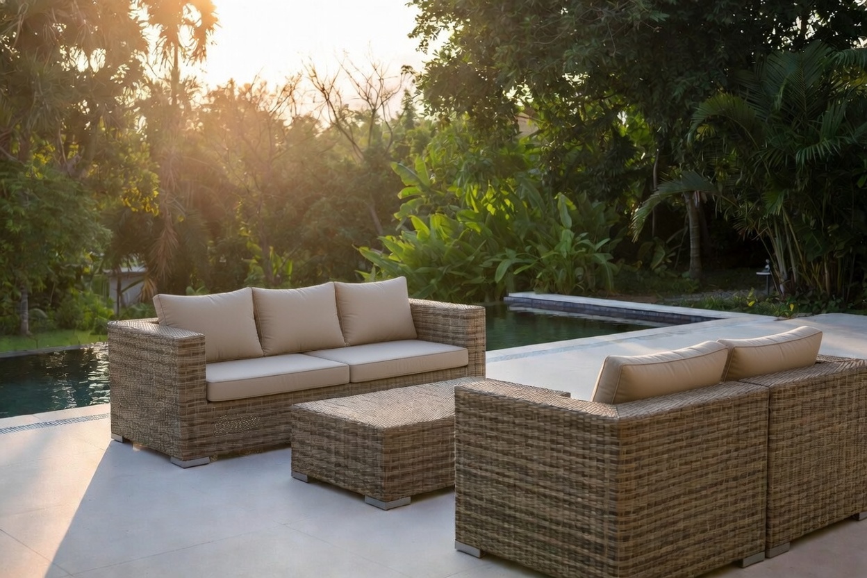 Villa terrace rattan sofa set